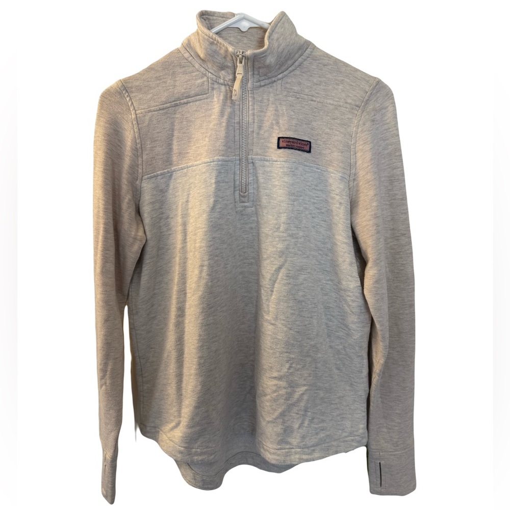 Women's Vineyard Vines Dreamcloth Shep Pullover Shirt, Oatmeal, Relaxed, Size XS